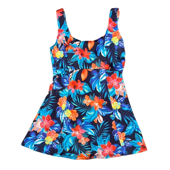 beach house swim dress Beach House 12 Swim Dress Blue White Polka Dot Padded Adjustable Straps Swimsuit